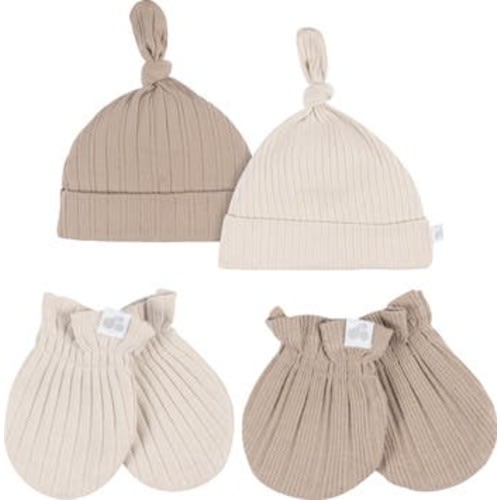 Caps and No Scratch Mittens Set