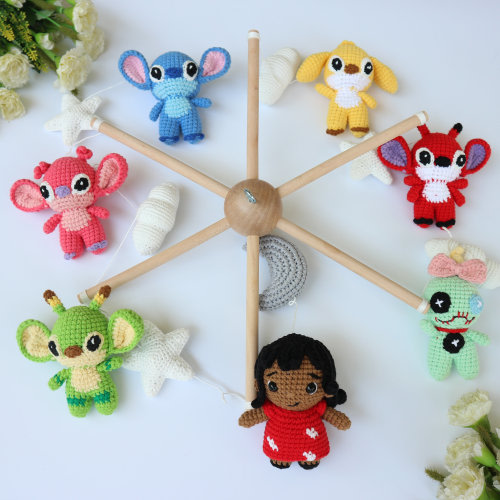 Mini Lilo & Stitch mobile, Scrump Amirugumi ,Angel crochet doll,Leroy or Reuben doll, amigurumi disney from Lilo and Stitch, Crochet Scrump