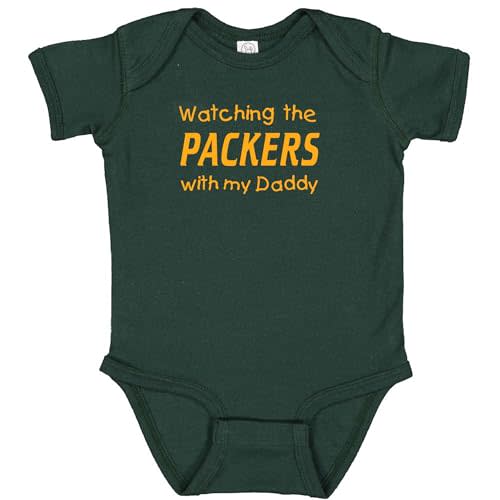 Watching the Packers with my Daddy Baby Boy Bodysuit Outfit Romper Gift