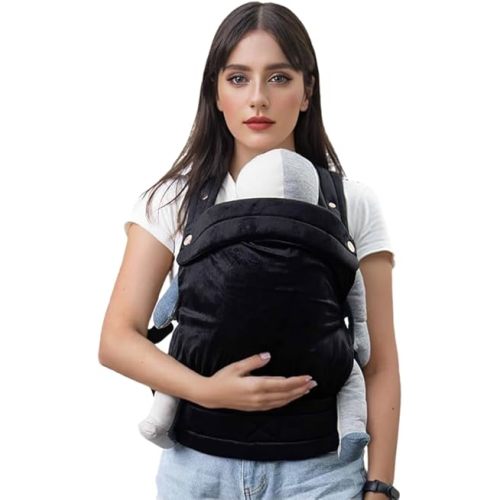 Baby Carrier for Newborn to Toddler, Cozy Baby Wrap Carrier 7-35 lbs, Ergonomic Backpack Design, Front and Back Facing Options, Black