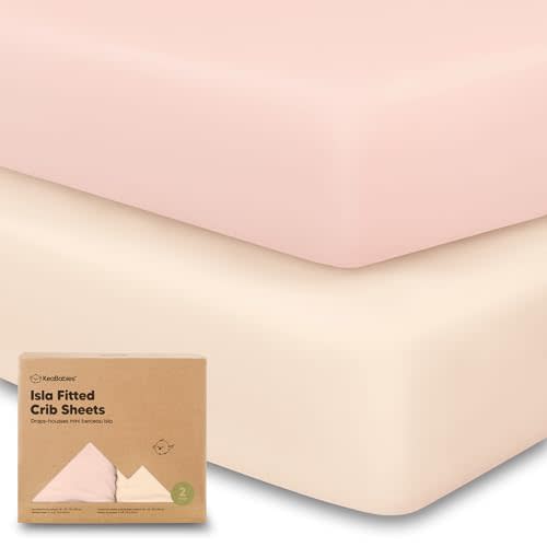 2-Pack Crib Sheets for Boys, Girls - Viscose Derived from Bamboo Fitted Crib Sheet, Baby Crib Sheets Neutral, Crib Mattress Sheet, Toddler Bed Sheets, Baby Sheets for Crib Fitted Sheets (Cameo)