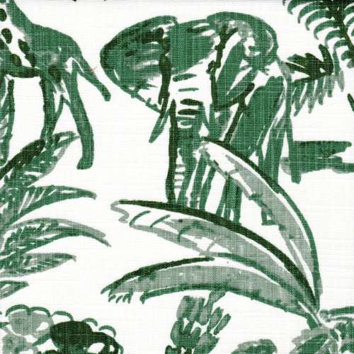 Tailored Crib Skirt in Meru Fairway Green Safari Animal Toile