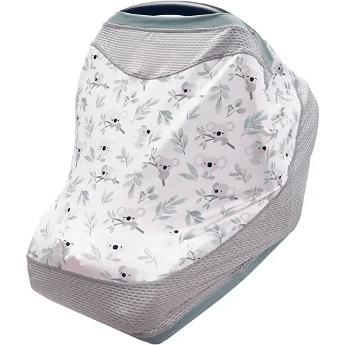 Boppy 4 and More Multi-use Cover, Koala, Quick-dry UPF 50+ Knit and Breathable Mesh, Versatile for Car Seat Canopy, Nursing Cover, Infant Strollers, Shopping Carts, Highchairs and More