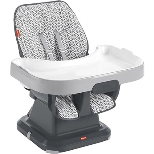 Fisher-Price Baby SpaceSaver Simple Clean High Chair Baby to Toddler Portable Dining Seat with Removable Tray Liner, Pencil Strokes (Amazon Exclusive)