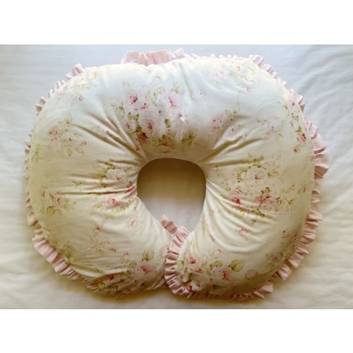 "Shabby Chic Watercolor Floral Boppy Pillow Cover"