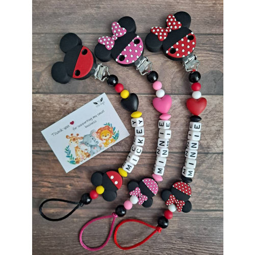 Personalised Mouse Baby Clip | Gift | Baby Shower | Pacifier Chain | Baby Girl | Baby Boy | MAM |