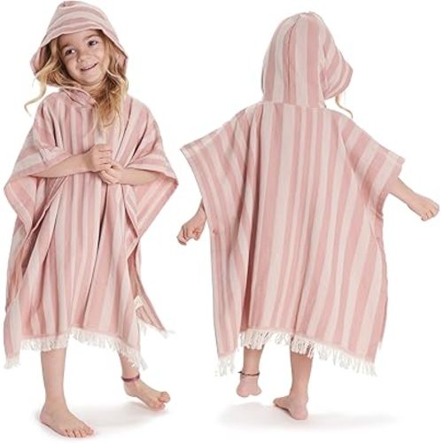 ZICOTO Stylish Hooded Beach Towel for Kids - Extra Soft and Fast Drying Poncho for Toddlers 3-6 Years is Made of Premium Cotton - Perfect Cover Up for Beach Days or Pool and Bath Time Adventures