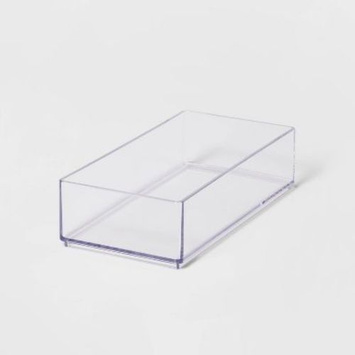 Small 8"x4"x 2" Plastic Organizer Tray Clear - Brightroom™: Bathroom Acrylic Organizer Bin