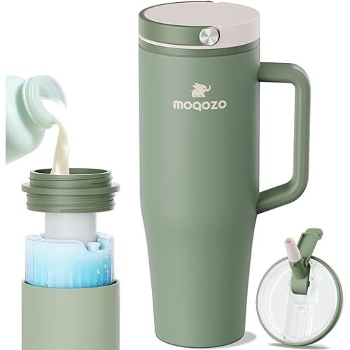 Reuseable Breastmilk Storage Bottle, Portable Breast Milk Cooler for Outdoor Travel TSA Approved, 40oz Larger Capacity Chiller Container Keeps Milk Fresh for 24+ Hours (Green)