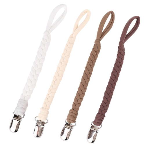 Jsaert Pacifier Clip Baby Holder Leash Teething Toy By Hand-Made Braided Securing Clip