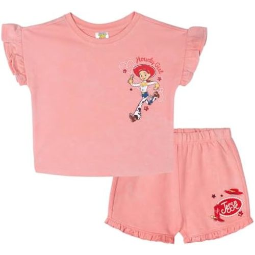 Disney French Terry T-Shirt and Shorts Outfit Set Infant to Big Kid Sizes (12 Months - 14-16)