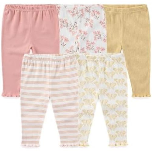 Unisex Baby 5-Pack Long Pants Boys Girls Toddler Cotton Shorts Gift Set