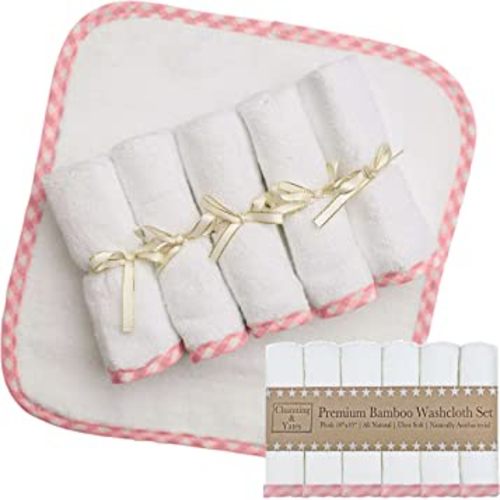 Amazon.com: Channing & Yates Premium Organic Baby Washcloth Set - (6 Pack Wash Cloth) - Viscose Made from Bamboo Face Towels/Washcloths for Eczema - Child or Adult Essentials for Bath (Beige/White) : Baby