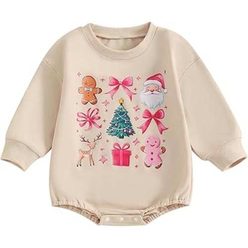 BemeyourBBs Newborn Baby Boy Girl Fall Winter Clothes Long Sleeve Bubble Sweatshirt Romper Cute Infant One Piece Outfit