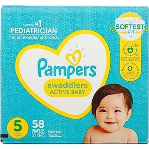 Pampers Swaddlers Active Baby Diaper Size 5 58 Count