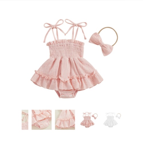 LUCY Romper Dress with Headband - Hazel & Bo