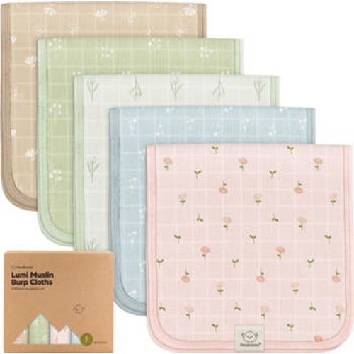 5-Pack Lumi Muslin Burp Cloths