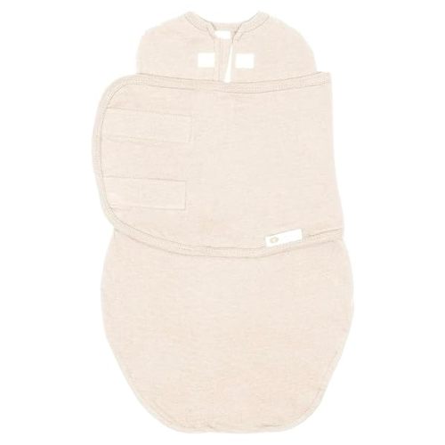 embé 2-Way Starter Baby Swaddle, 6-14 lbs, Newborn Infant Swaddle Sack 0-3 Months, Zip, Hook & Loop 0-3 Months Baby Wrap, Hip Healthy - Cream