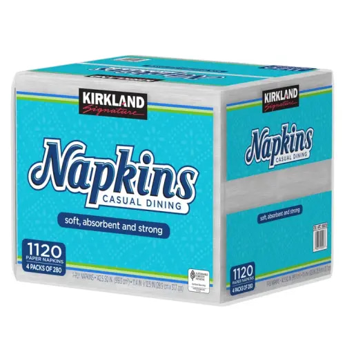 Kirkland Signature Napkins, 1-Ply, 280-count, 4-pack | Costco