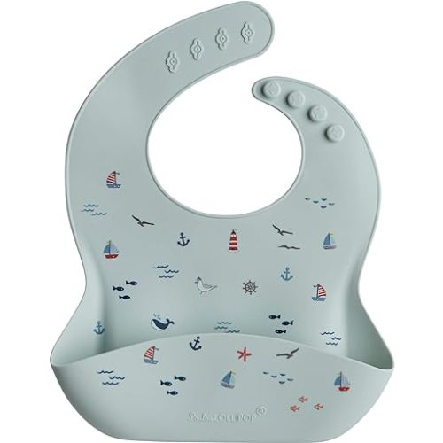 Loulou Lollipop Soft, Waterproof Silicone Feeding Bib for Babies and Toddlers