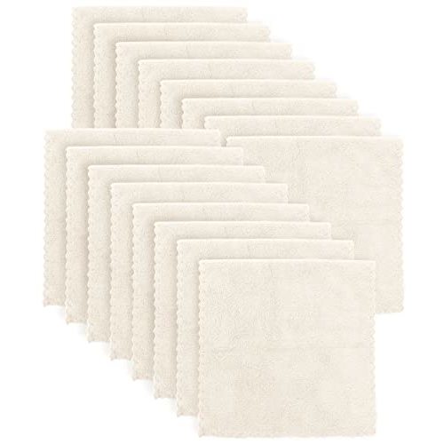 Super Soft Burp Cloths 16 Pack - Thick - Extra Absorbent - Perfect Size Large 20 X 10 Inch - Light and Easy to Carry - Milk Spit Up Rags - Burpy Cloths for Unisex, Boy, Girl, Newborn - Cream
