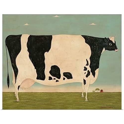 GREATBIGCANVAS Large Vermont Cow Unframed Poster Print
