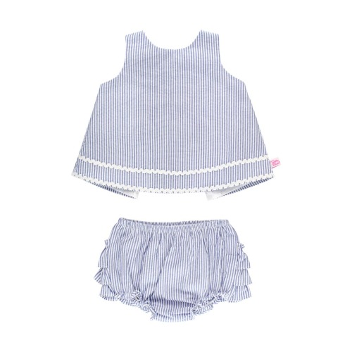 Seersucker Cotton Swing Top & Bloomers, 0-3M