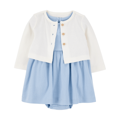 Baby 2-Piece Bodysuit Dress & Cardigan Set - Blue - Carter's | Carter's