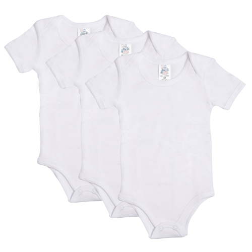 Jack & Jill Baby Short Sleeve White Bodysuit - Unisex Baby Bodysuit Organic 100% Cotton Baby Onesies 3-Pack (Size 3 Months)