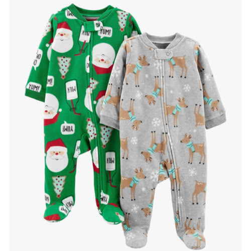 Simple Joys by Carter's Baby Holiday Fleece Footed Sleep and Play, Pack of 2