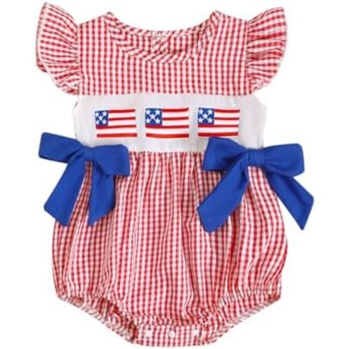 My First Christmas Baby Girl Outfit Infant Plaid Bubble Romper Shamrock Embroidery Irish Day Spring Clothes