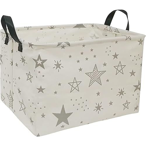 Rectangle Kids Shelf Nursery Storage Basket Laundry Hamper with Handles, Baby Toys Storage Box and Bins Toys Gift Basket for Boys and Girls