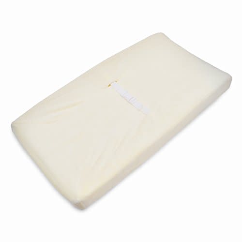 American Baby Company Heavenly Soft Chenille Fitted Contoured Changing Pad Cover,Ecru, for Boys and Girls