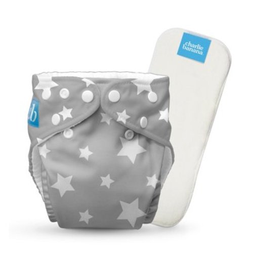 Charlie Banana Baby Washable Reusable Cloth Diapers One-Size Multicolor Twinkle Little Star White - 1 Pack - 0.44 lb