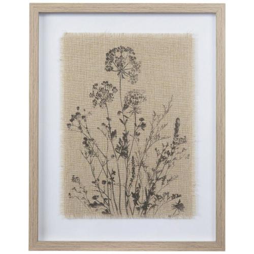 Burlap & Ink Flower Framed Wall Decor