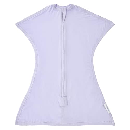 SleepingBaby EverSoft Zipadee-Zip Transitional Swaddle Sack, Viscose from Bamboo, Wearable Blanket with 2-Way Zipper - Lilac, M
