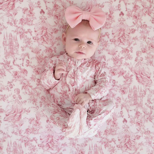 Floral White Baby Girl Sleeper | Antoinette