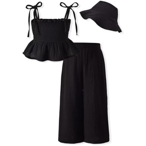 Aalizzwell Toddler Girls Summer Outfit with Hat 1-5 Years