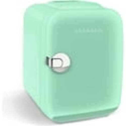CROWNFUL Mini Fridge, 4 Liter/6 Can Portable Cooler and Warmer Personal Refrigerator, AC/DC,Green