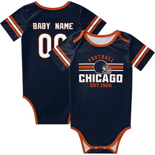 Custom Baby Onesie Bodysuits Infants Short Sleeve Baby Clothes Personalized Name Number for Boy Girl