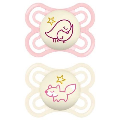 Mam Perfect Night Pacifier 2ct - Green/white - 0-6 Months