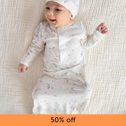 beary special delivery modal magnetic open bottom gown + hat set