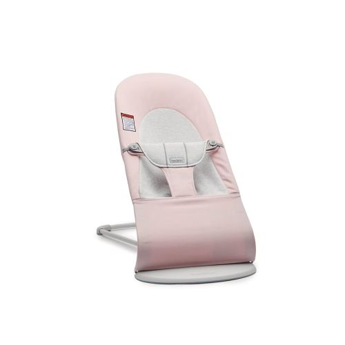 BabyBjörn Bouncer Balance Soft, Woven/Jersey, Light Pink/Grey | 2-in-1 Adjustable Baby Bouncer Seat and Toddler Chair, Newborn to Toddler (8-29 lbs), 4 Positions, Lightweight & Portable
