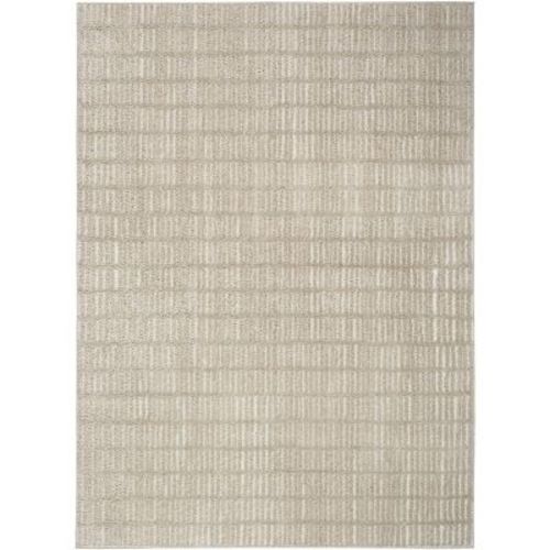 Nourison Cozy Modern 6'7" x 9' Ivory Grey Scandinavian Indoor Rug