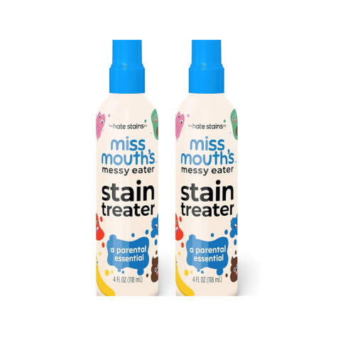 Miss Mouth's Messy Eater Stain Treater Spray - 4oz 2 Pack Stain Remover - Newborn & Baby Essentials - No Dry Cleaning Food, Grease, Coffee Off Laundry, Underwear, Fabric