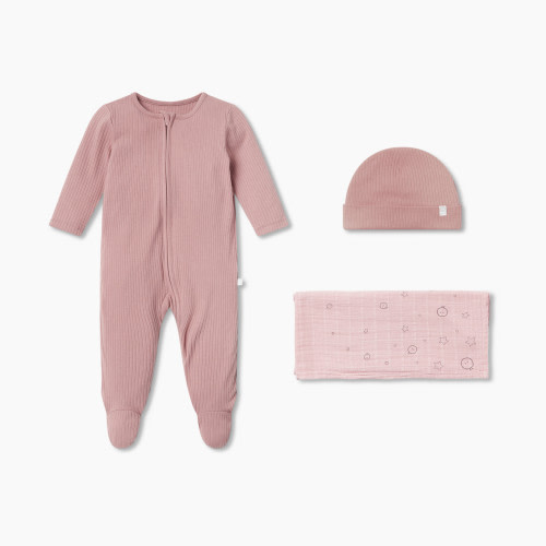 MORI Ribbed Take Me Home Set - Rose, 0-3 M