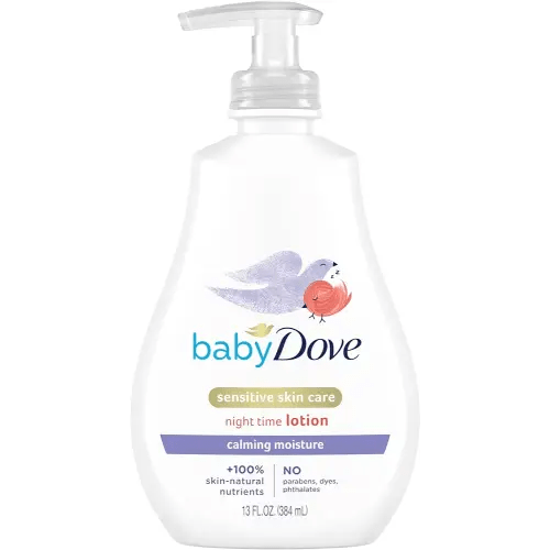 Baby Dove Sensitive Skin Care Baby Lotion For a Soothing Scented Lotion Calming Moisture Hypoallergenic and Dermatologist-Tested 13 oz