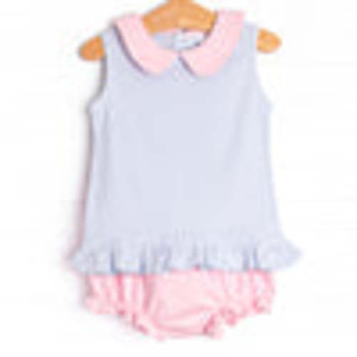Marcella Pima Diaper Set, Blue Stripe – Stitchy Fish