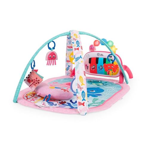 Baby Einstein Ocean Explorers 4-in-1 Kickin Tunes Jellyfish Jamboree Music & Language Discovery Gym, Pink, Ages 0 Months and Up