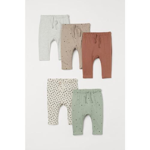 5-pack Cotton Pants - Light green/dotted - Kids | H&M US
